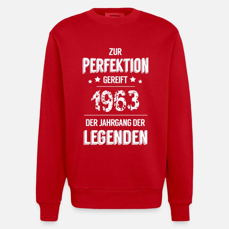 Legenden 1963 - Heavyweight Oversized Organic Crew Neck Made in EU - Rot