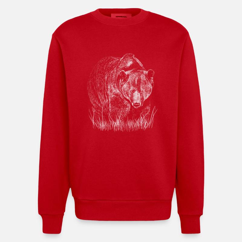 Bär - Heavyweight Oversized Organic Crew Neck Made in EU - Rot