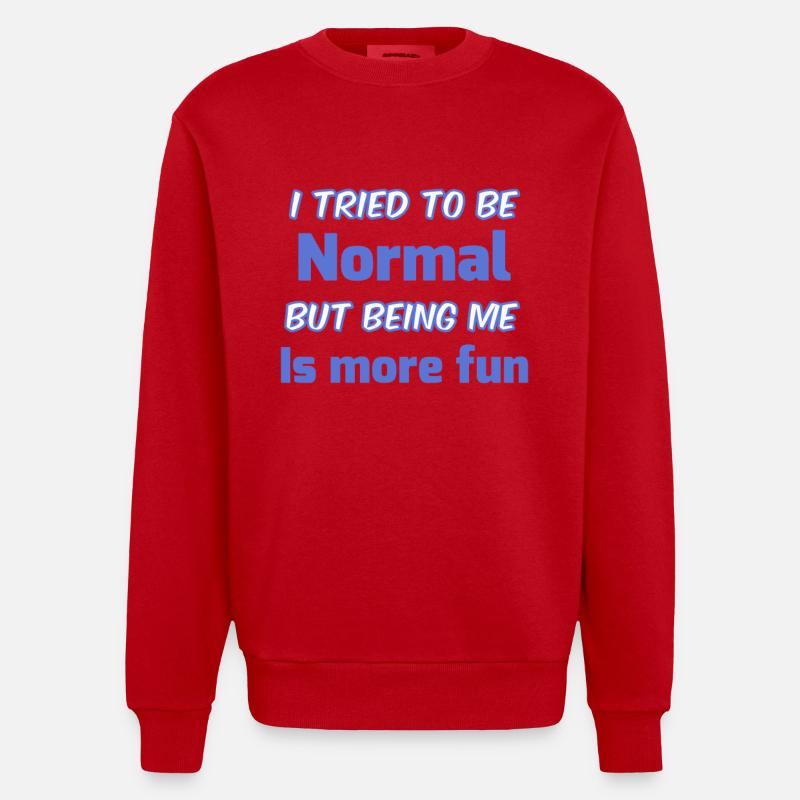 Sei du selbst, nicht normal - Heavyweight Oversized Organic Crew Neck Made in EU - Rot