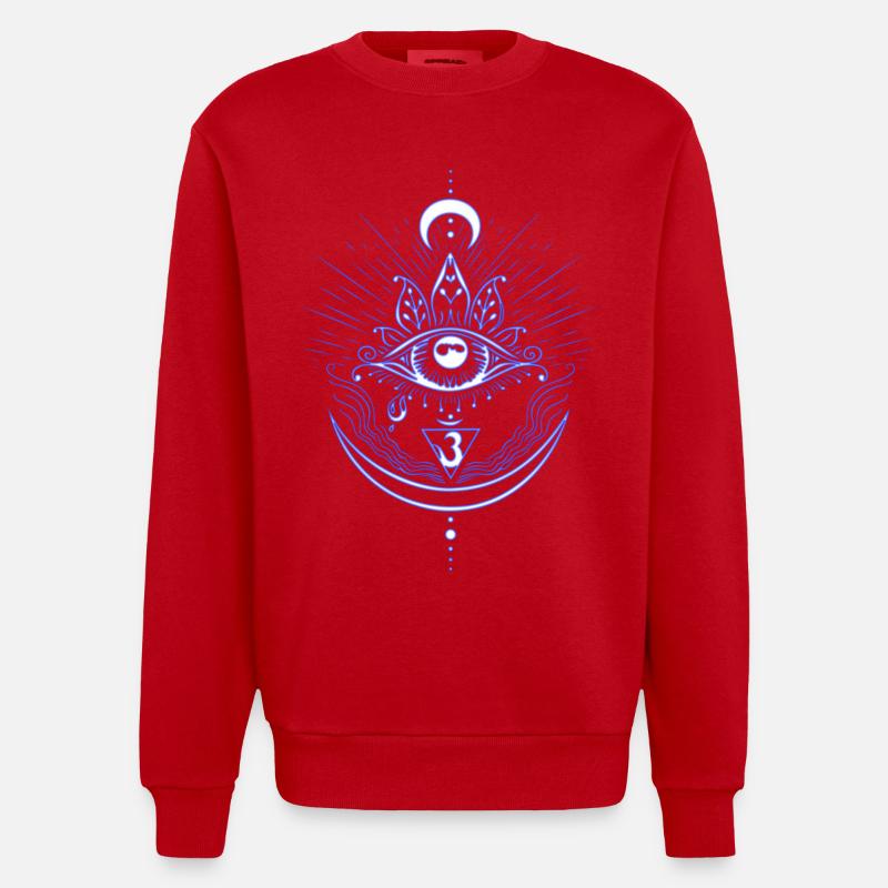 Third Eye Chakra Symbol Third Eye - Heavyweight Oversized Organic Crew Neck Made in EU - red