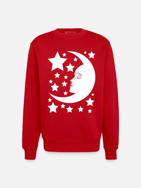 The feminine moon - Heavyweight Oversized Organic Crew Neck Made in EU - red