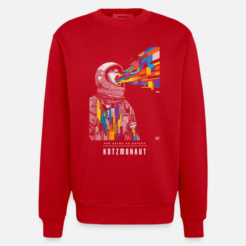 Kotzmonaut - Sweat bio épais oversize fabriqué en UE - rouge