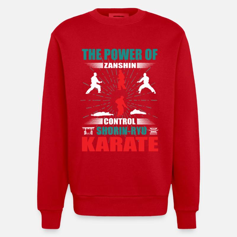 Shorin-Ryu Karaté Zanshin Design - Sweat bio épais oversize fabriqué en UE - rouge