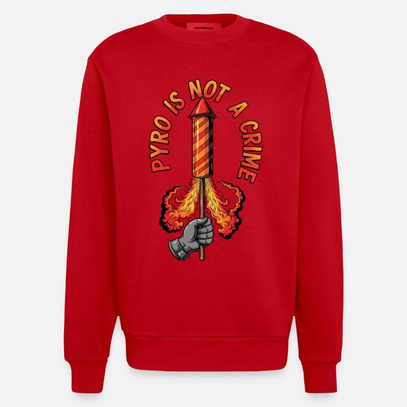 Le pyro n’est pas un crime - Sweat bio épais oversize fabriqué en UE - rouge