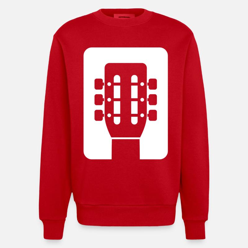 Emblème de guitare - Sweat bio épais oversize fabriqué en UE - rouge