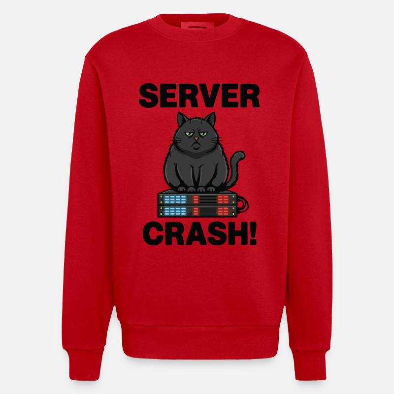 Serverabsturz Chat-Computer-Humor - Heavyweight Oversized Organic Crew Neck Made in EU - Rot