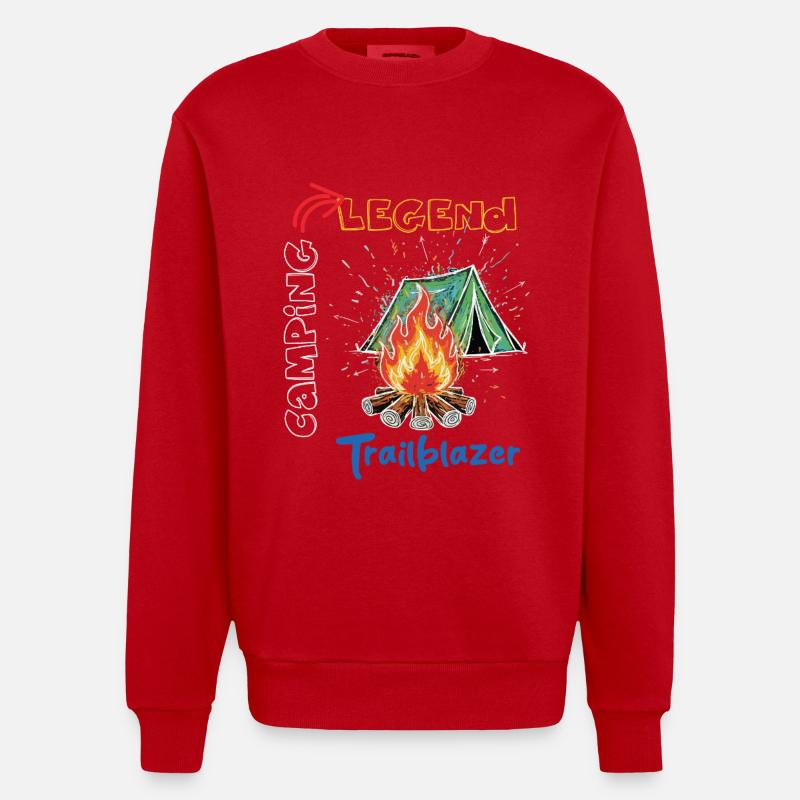 Camping Legend Trailblazer Aventure - Sweat bio épais oversize fabriqué en UE - rouge