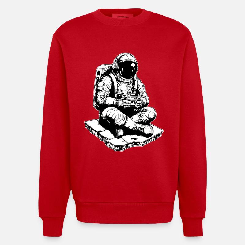 Astronaute Gaming Console Espace - Sweat bio épais oversize fabriqué en UE - rouge