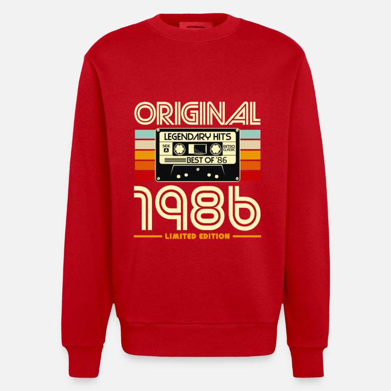 Cassette 1986 Édition Limitée - Sweat bio épais oversize fabriqué en UE - rouge