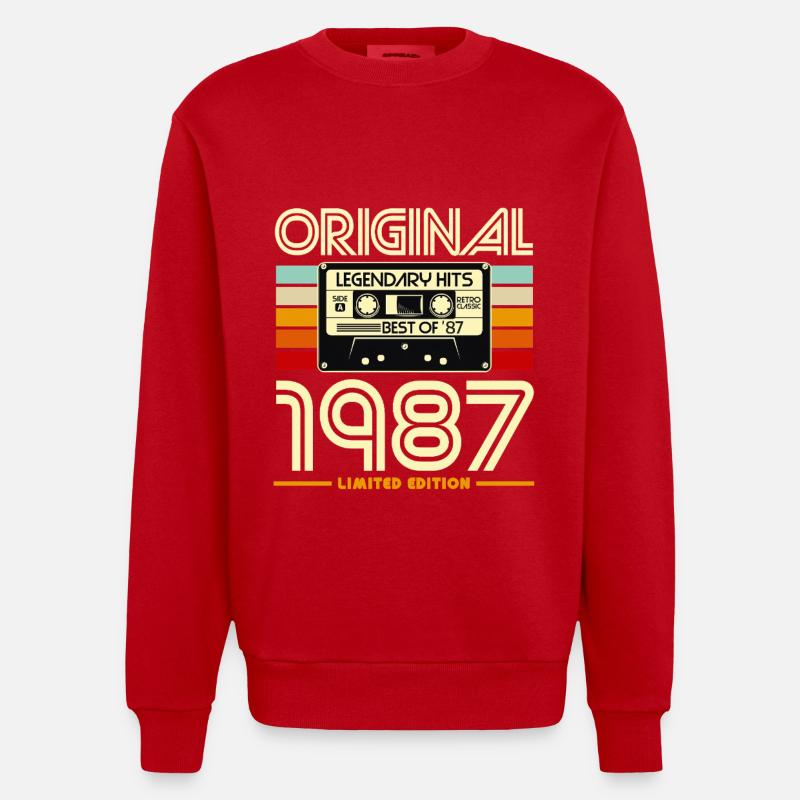 Original 1987 Limited Edition - Sweat bio épais oversize fabriqué en UE - rouge