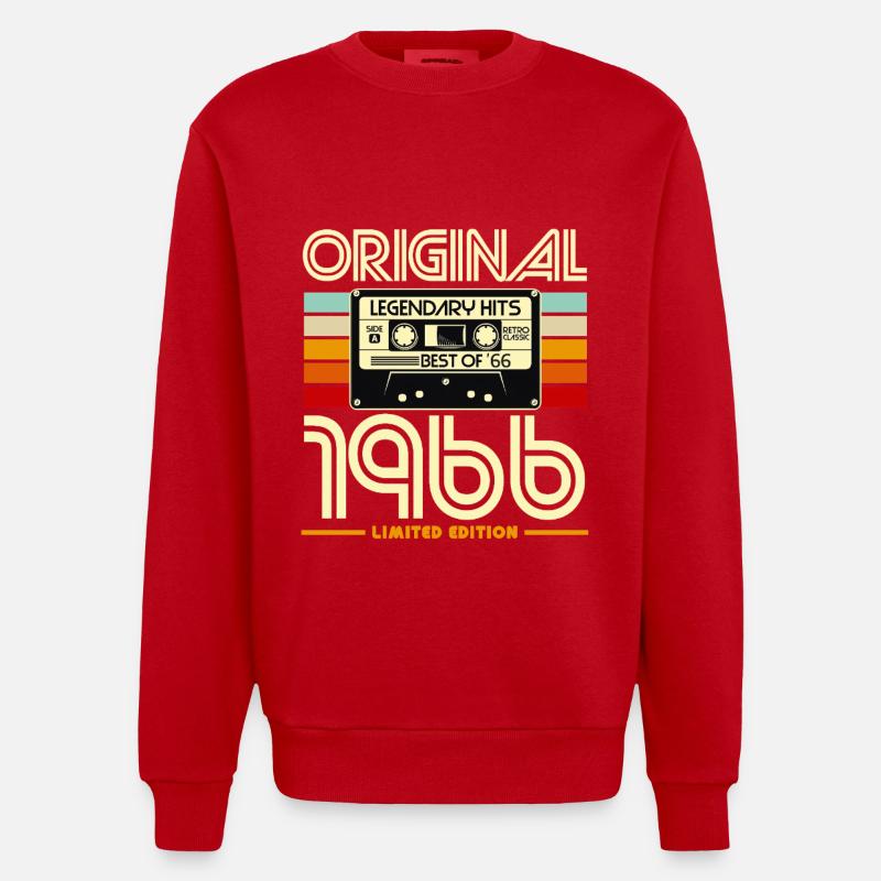 Original 1966 Cassette Retro - Sweat bio épais oversize fabriqué en UE - rouge
