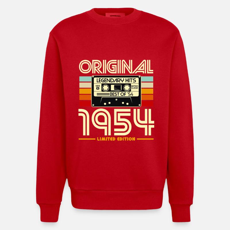 Original 1954 Cassette Retro - Sweat bio épais oversize fabriqué en UE - rouge
