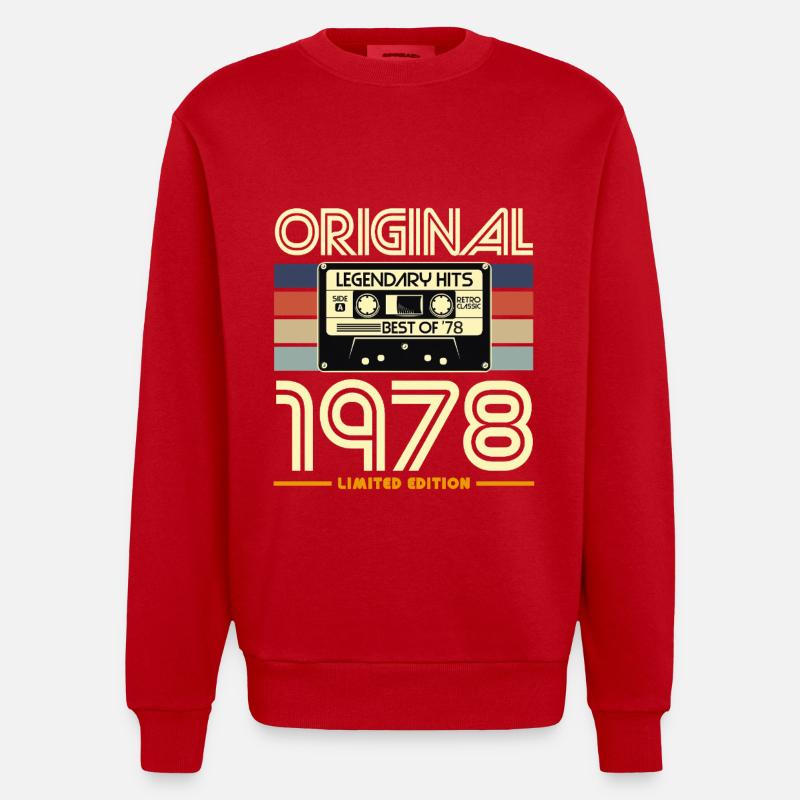 Original 1978 Cassette Rétro Édition - Sweat bio épais oversize fabriqué en UE - rouge