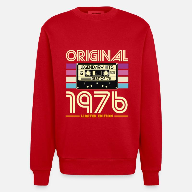 Kassette Retro 1976 Edition - Heavyweight Oversized Organic Crew Neck Made in EU - Rot