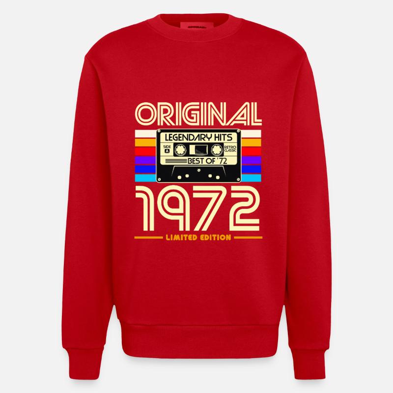 Cassette 1972 Edition Limitée - Sweat bio épais oversize fabriqué en UE - rouge