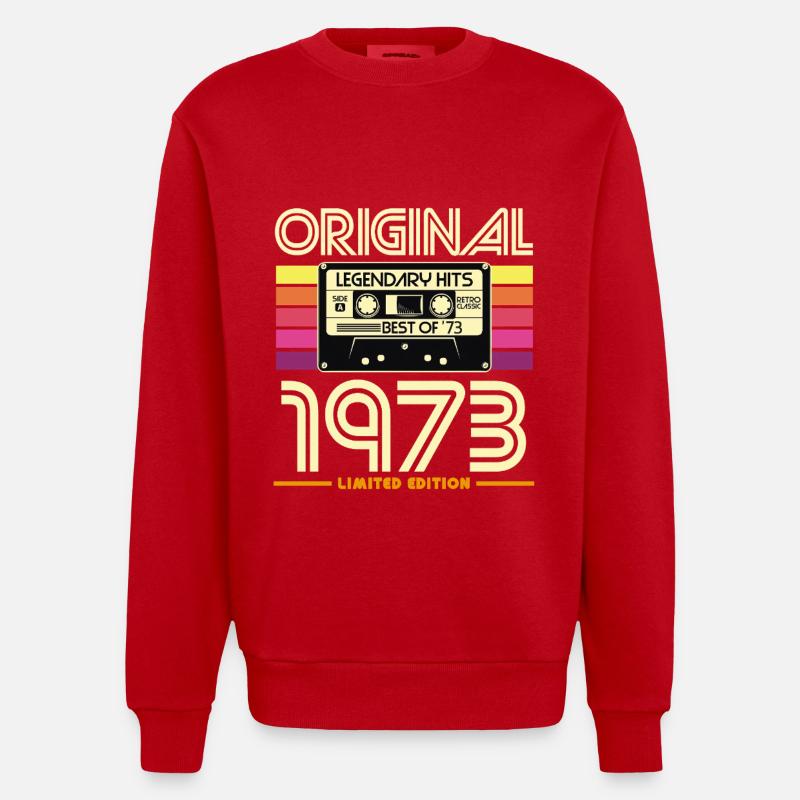 Original 1973 Retro Cassette - Sweat bio épais oversize fabriqué en UE - rouge