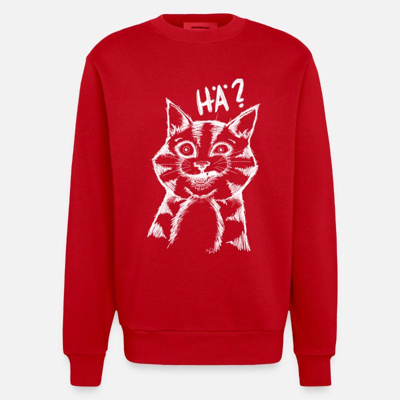 HÄ CAT - Heavyweight Oversized Organic Crew Neck Made in EU - Rot