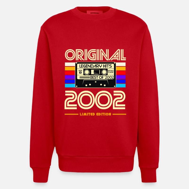 Original 2002 Cassette Retro - Sweat bio épais oversize fabriqué en UE - rouge