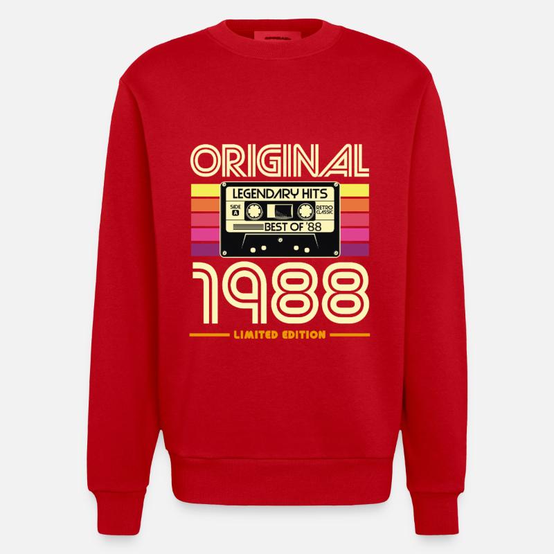 Cassette 1988 Edition Retro - Sweat bio épais oversize fabriqué en UE - rouge