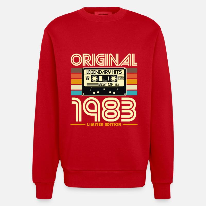 Original 1983 Retro Cassette - Sweat bio épais oversize fabriqué en UE - rouge
