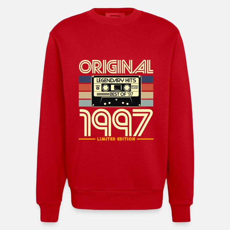 Original 1997 Cassette Retro - Sweat bio épais oversize fabriqué en UE - rouge
