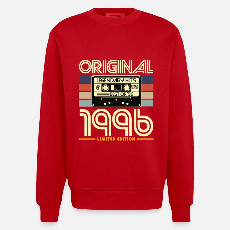 Original 1996  - Sweat bio épais oversize fabriqué en UE - rouge