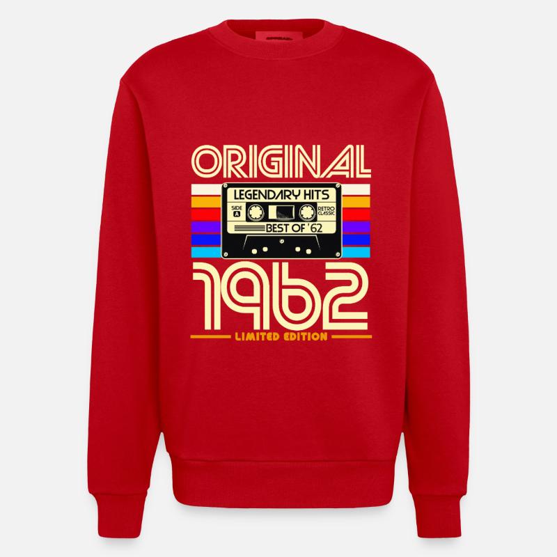 Originale limitierte Kassette von 1962 - Heavyweight Oversized Organic Crew Neck Made in EU - Rot