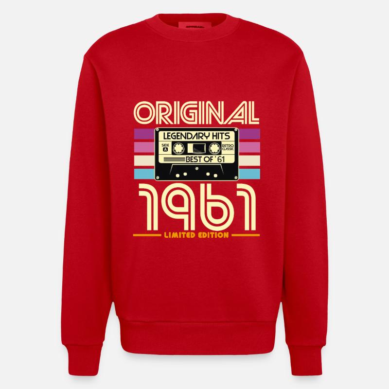 Original 1961 Cassette Rétro Edition - Sweat bio épais oversize fabriqué en UE - rouge