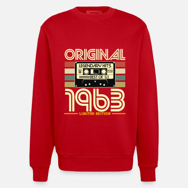 Cassette Retro 1963 Original - Sweat bio épais oversize fabriqué en UE - rouge