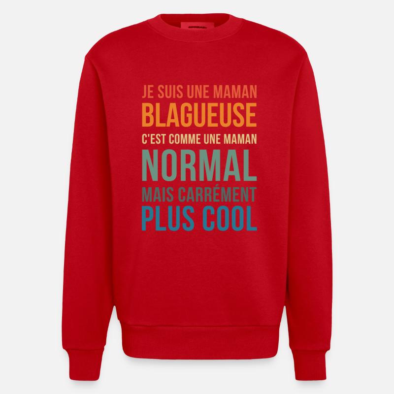 meilleure maman blagueuse idée cadeau - Sweat bio épais oversize fabriqué en UE - rouge