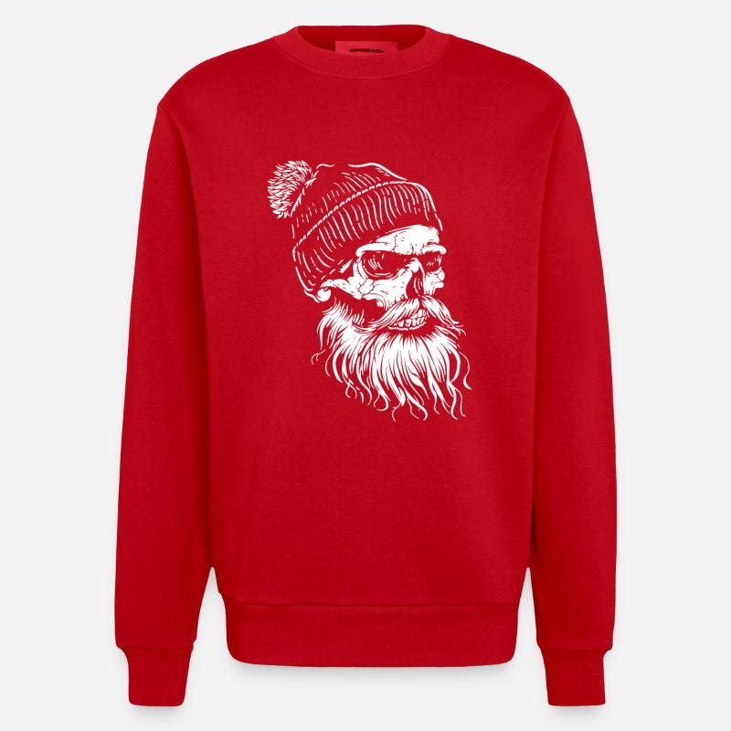 Crâne de bûcheron - Sweat bio épais oversize fabriqué en UE - rouge
