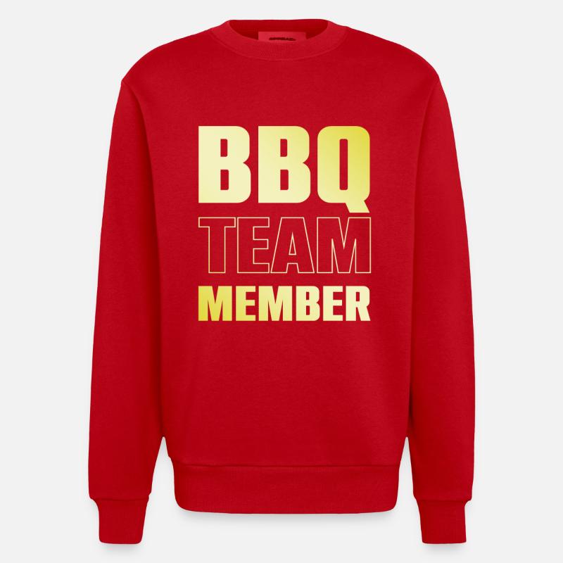 L'équipe du barbecue - Sweat bio épais oversize fabriqué en UE - rouge