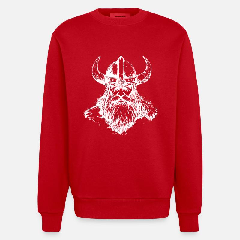 Wikinger Odin - Heavyweight Oversized Organic Crew Neck Made in EU - Rot