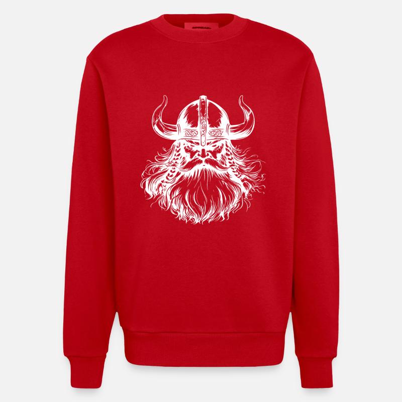 Wikinger Krieger - Heavyweight Oversized Organic Crew Neck Made in EU - Rot