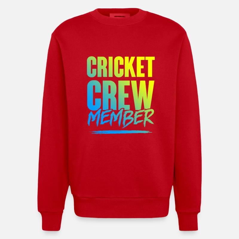 Équipe de cricket - Sweat bio épais oversize fabriqué en UE - rouge