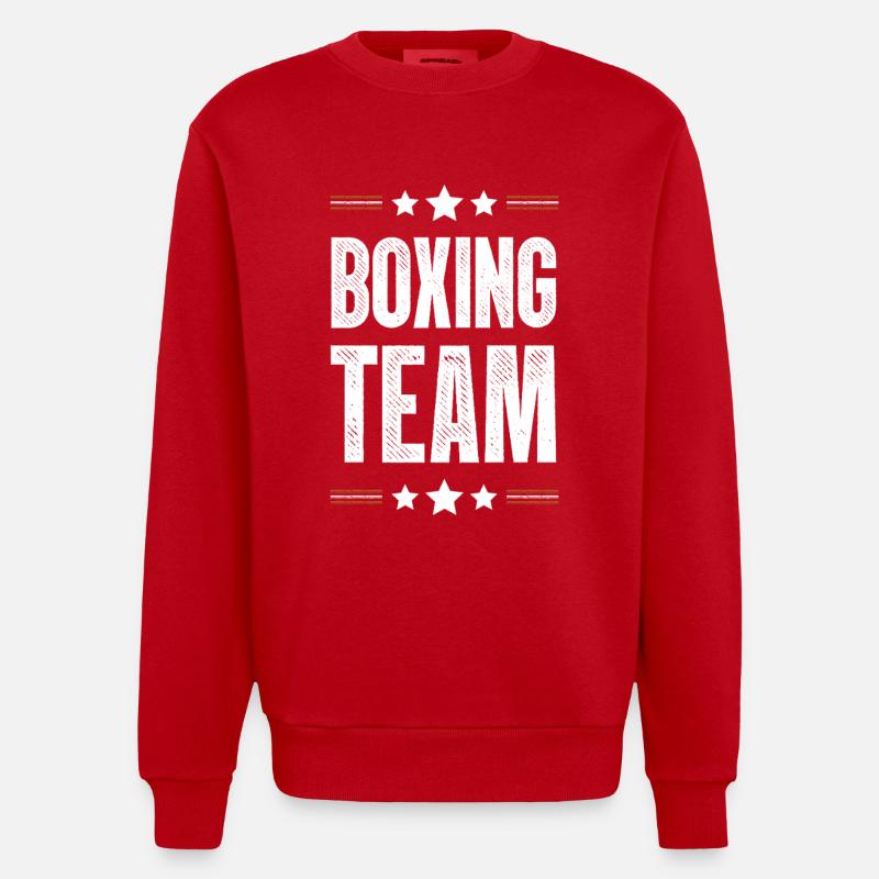 Équipe de boxe - Sweat bio épais oversize fabriqué en UE - rouge