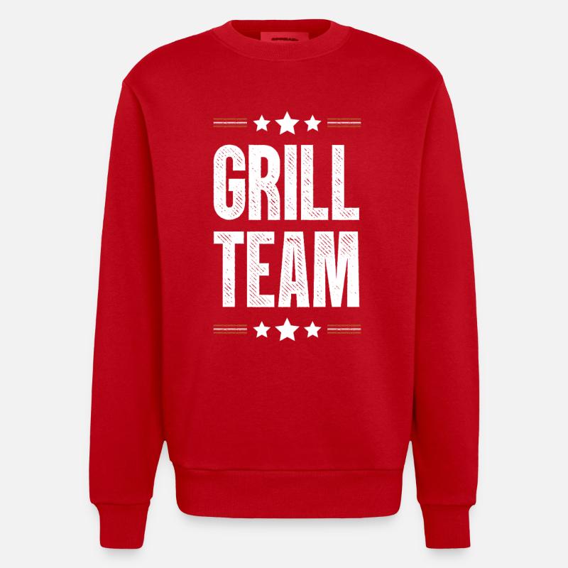 Équipe Grill - Sweat bio épais oversize fabriqué en UE - rouge