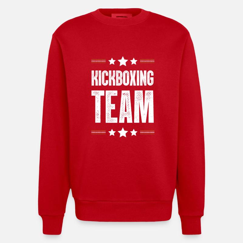 Équipe de kickboxing - Sweat bio épais oversize fabriqué en UE - rouge