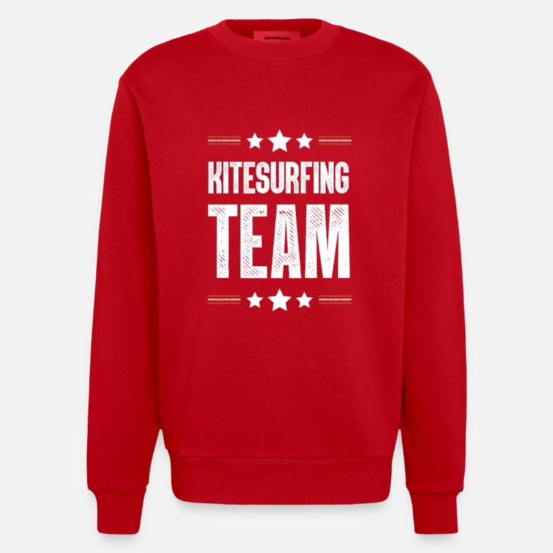 Équipe de kitesurf - Sweat bio épais oversize fabriqué en UE - rouge