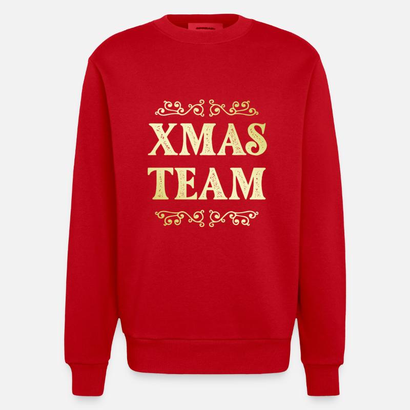 L’équipe de Noël - Sweat bio épais oversize fabriqué en UE - rouge