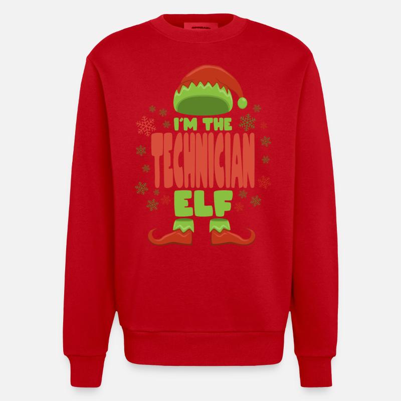 Techniker Weihnachtself - Heavyweight Oversized Organic Crew Neck Made in EU - Rot