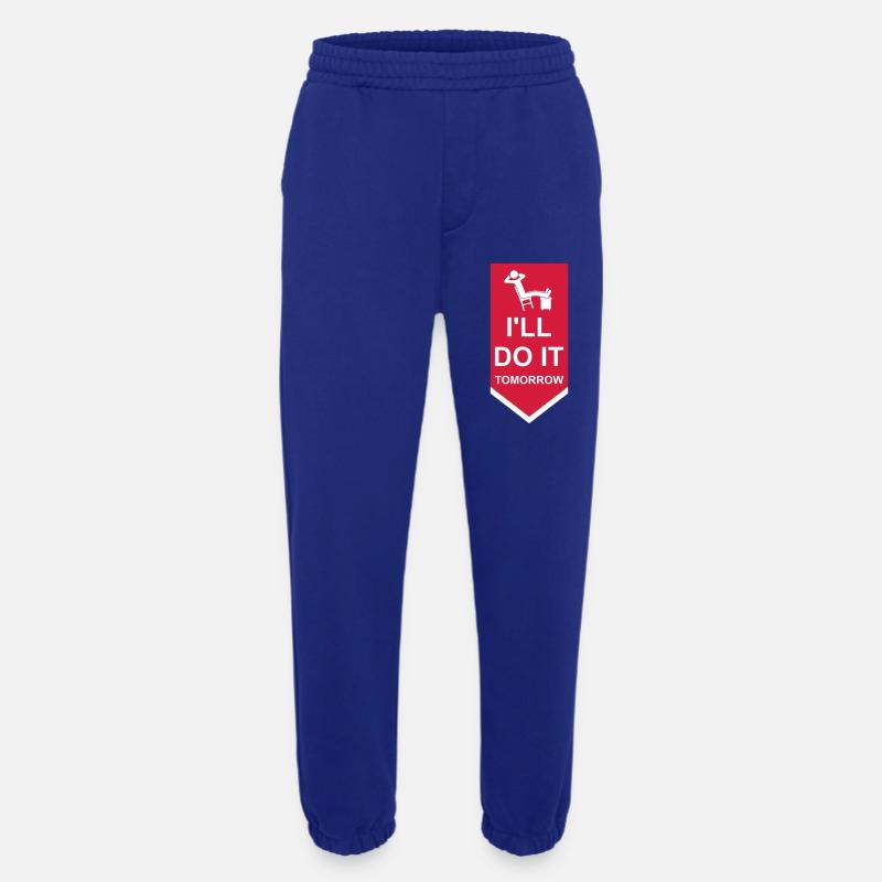 do it tomorrow quote - Heavyweight Jogging Pants - made by SPREAD  - Iconic Blue