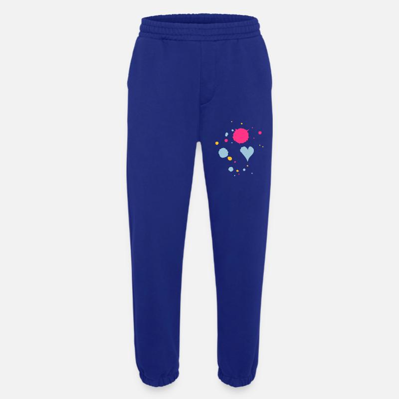 Farbkleckse,Tropfen und Herz - Heavyweight Jogginghose - made by SPREAD  - Iconic Blue