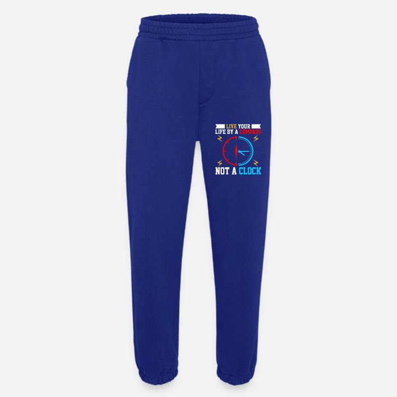 Wisdom Clock with Compass Motif - Heavyweight Jogging Pants - made by SPREAD  - Iconic Blue