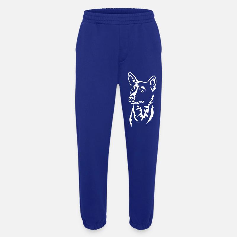 Basenji Kopf "BlackEdition" - Heavyweight Jogginghose - made by SPREAD  - Iconic Blue