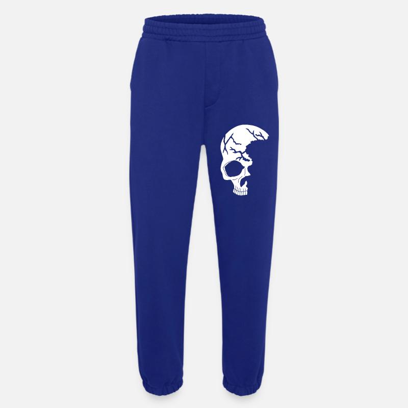 weißer Halbschädel - Heavyweight Jogginghose - made by SPREAD  - Iconic Blue