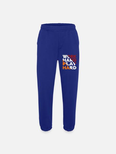 Work Hard Play Hard - Heavyweight Jogging Pants - made by SPREAD  - Iconic Blue