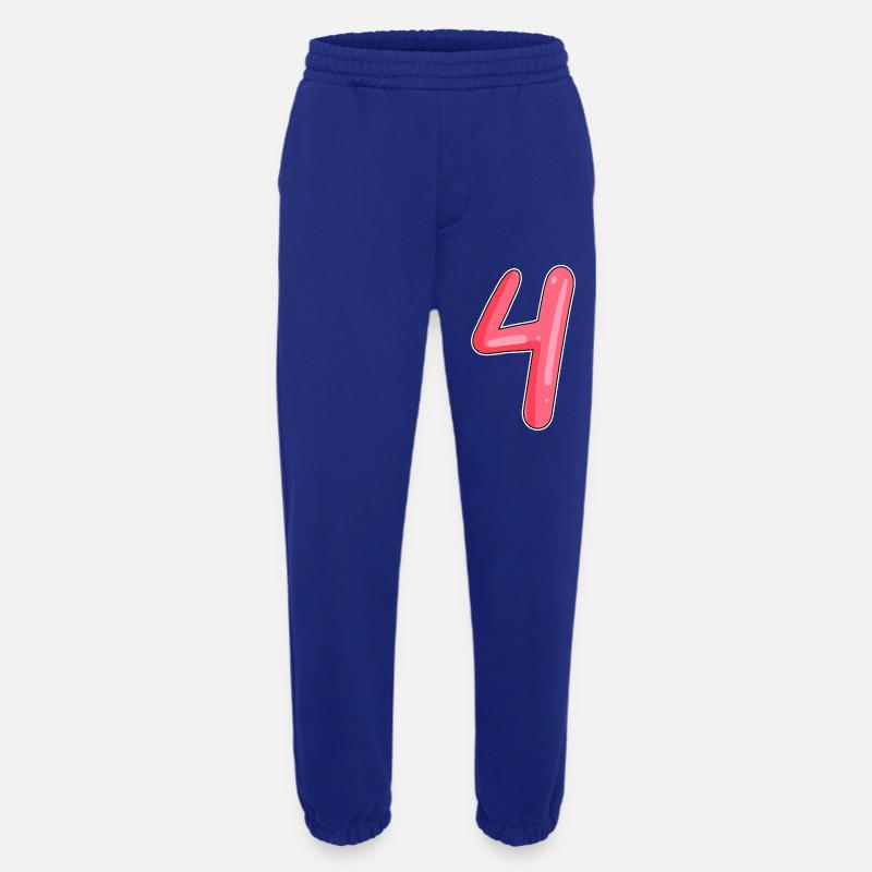 4 - Vier Zahl Nummer - Heavyweight Jogginghose - made by SPREAD  - Iconic Blue