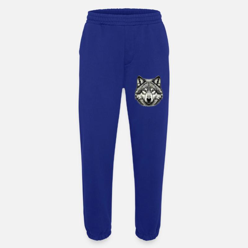 Wolf - Heavyweight Jogging Pants - made by SPREAD  - Iconic Blue