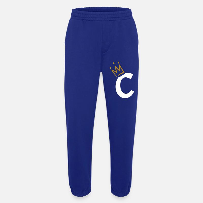 Letter C - initial letter C - Heavyweight Jogging Pants - made by SPREAD  - Iconic Blue